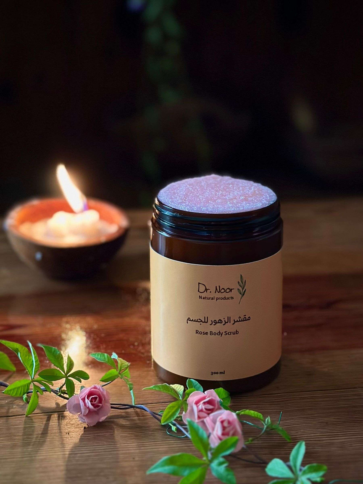 Dr Noor rose body scrub for glowing skin