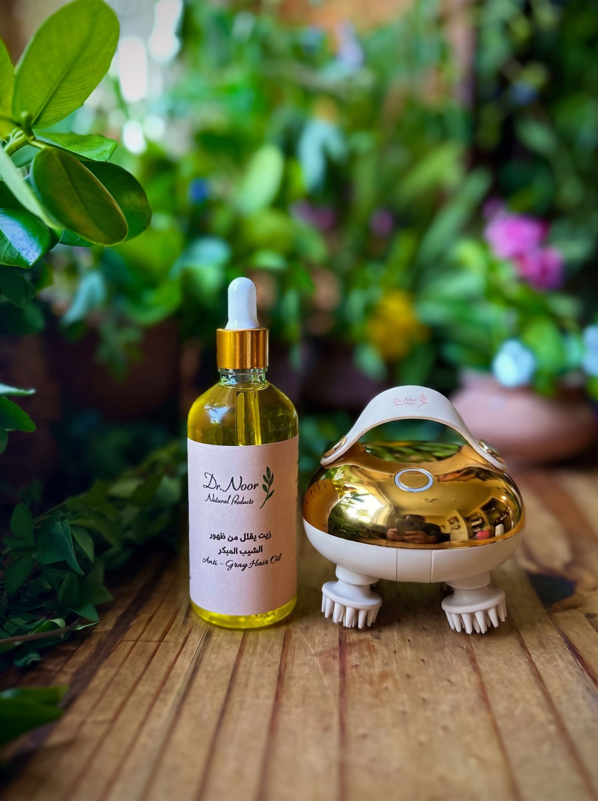 Anti Grey Hair Oil with Scalp Massager