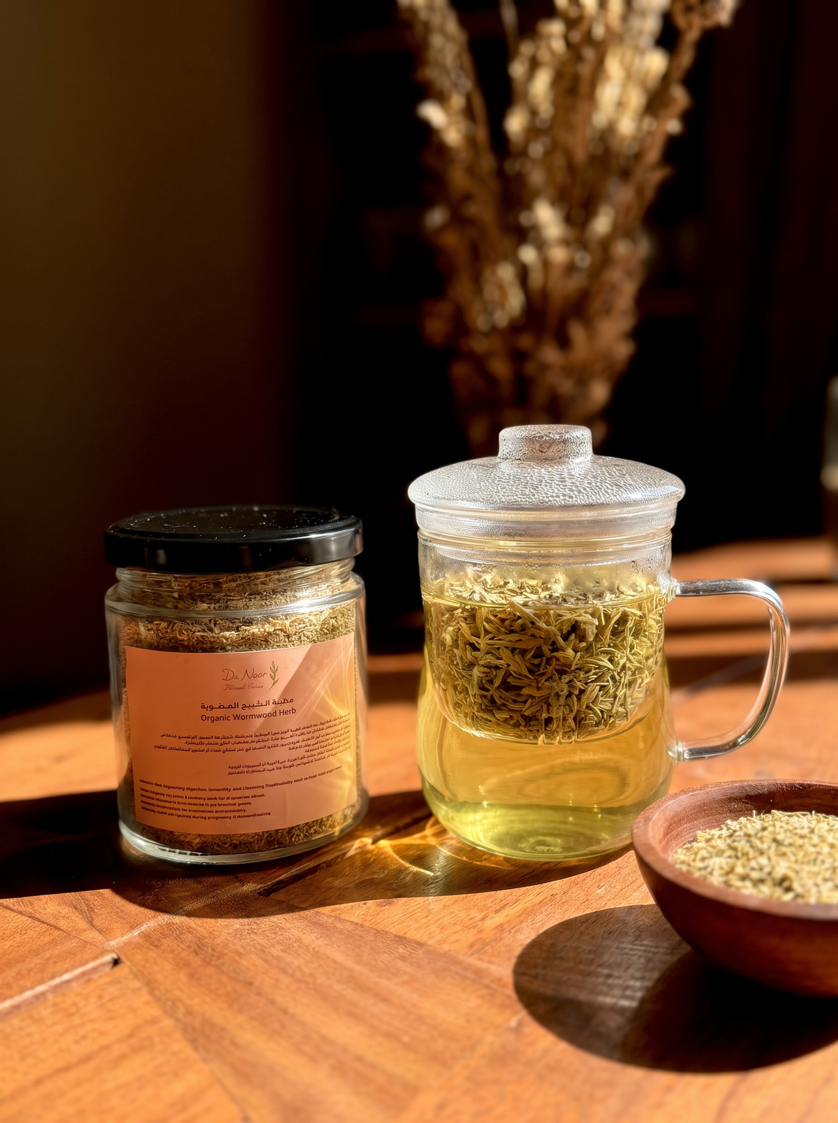 Organic Wormwood Herb with Glass Infuser Cup